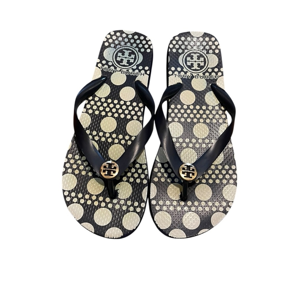 Tory Burch Polka Dot Thong Open Toe Y2K Women Flip Flops Sz 9.5